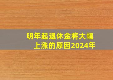 明年起退休金将大幅上涨的原因2024年