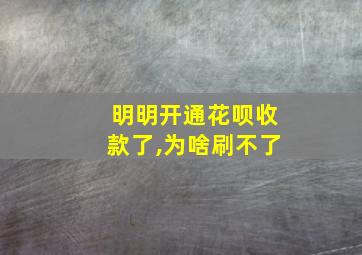 明明开通花呗收款了,为啥刷不了