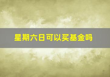 星期六日可以买基金吗