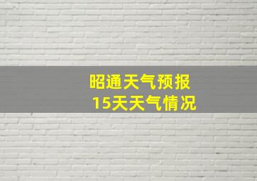 昭通天气预报15天天气情况