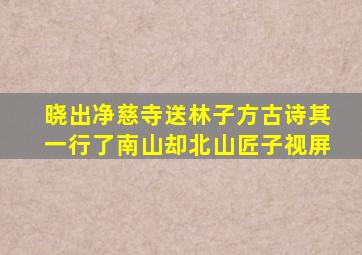 晓出净慈寺送林子方古诗其一行了南山却北山匠子视屏