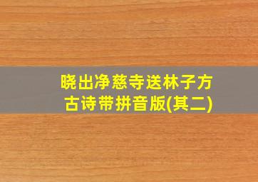 晓出净慈寺送林子方古诗带拼音版(其二)