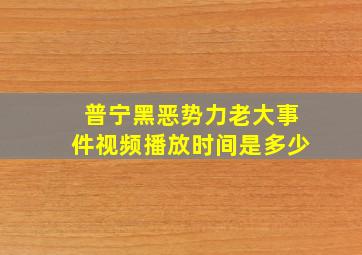 普宁黑恶势力老大事件视频播放时间是多少