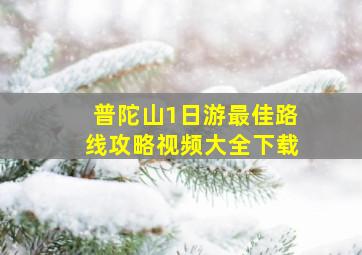 普陀山1日游最佳路线攻略视频大全下载