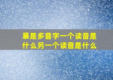 暴是多音字一个读音是什么另一个读音是什么