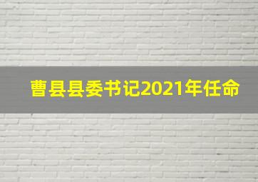 曹县县委书记2021年任命