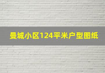 曼城小区124平米户型图纸