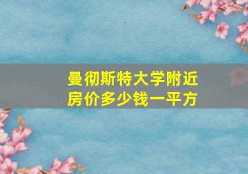 曼彻斯特大学附近房价多少钱一平方