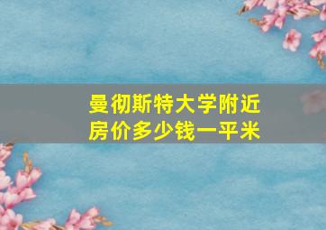 曼彻斯特大学附近房价多少钱一平米