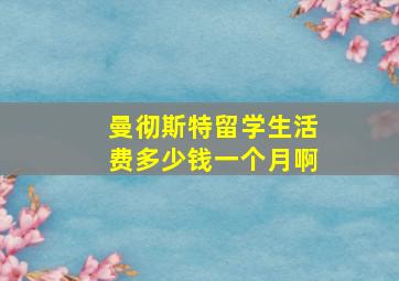 曼彻斯特留学生活费多少钱一个月啊