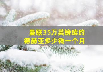 曼联35万英镑续约德赫亚多少钱一个月