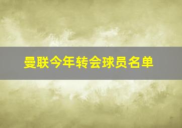 曼联今年转会球员名单