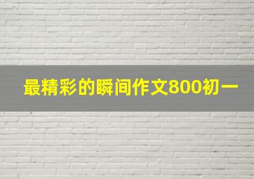 最精彩的瞬间作文800初一