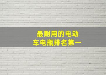 最耐用的电动车电瓶排名第一