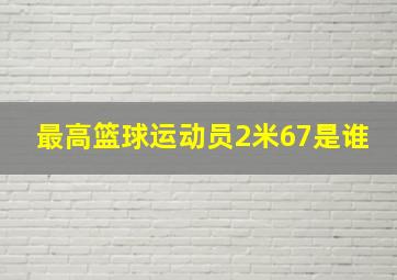 最高篮球运动员2米67是谁