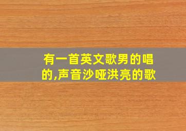 有一首英文歌男的唱的,声音沙哑洪亮的歌