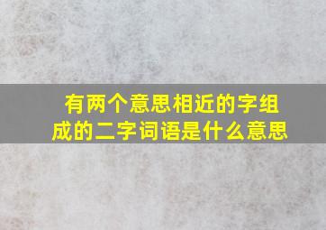 有两个意思相近的字组成的二字词语是什么意思