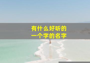 有什么好听的一个字的名字