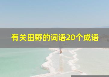 有关田野的词语20个成语