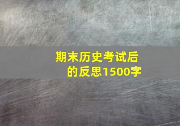 期末历史考试后的反思1500字