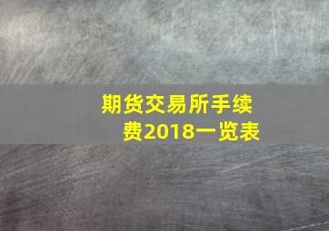 期货交易所手续费2018一览表