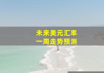 未来美元汇率一周走势预测