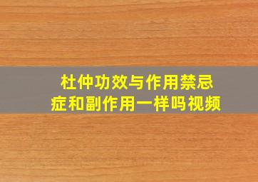 杜仲功效与作用禁忌症和副作用一样吗视频