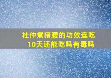 杜仲煮猪腰的功效连吃10天还能吃吗有毒吗