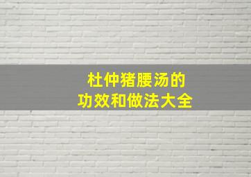 杜仲猪腰汤的功效和做法大全