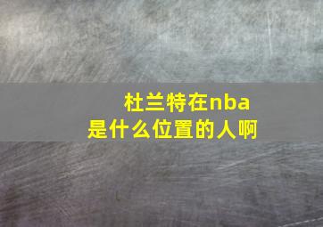 杜兰特在nba是什么位置的人啊