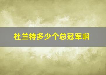 杜兰特多少个总冠军啊