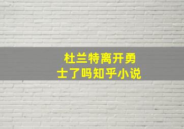 杜兰特离开勇士了吗知乎小说