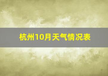 杭州10月天气情况表