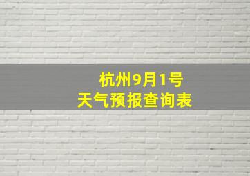 杭州9月1号天气预报查询表