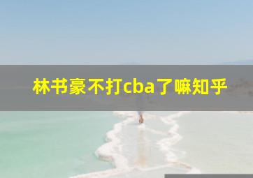 林书豪不打cba了嘛知乎