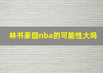 林书豪回nba的可能性大吗