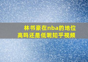 林书豪在nba的地位高吗还是低呢知乎视频