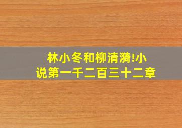 林小冬和柳清漪!小说第一千二百三十二章