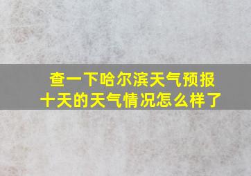 查一下哈尔滨天气预报十天的天气情况怎么样了