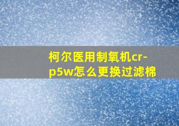 柯尔医用制氧机cr-p5w怎么更换过滤棉