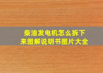 柴油发电机怎么拆下来图解说明书图片大全