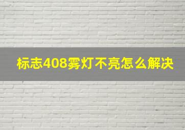 标志408雾灯不亮怎么解决