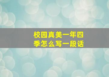 校园真美一年四季怎么写一段话