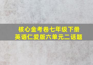 核心金考卷七年级下册英语仁爱版六单元二话题