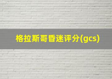 格拉斯哥昏迷评分(gcs)