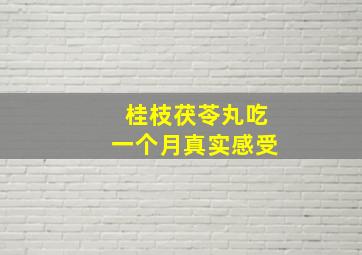 桂枝茯苓丸吃一个月真实感受