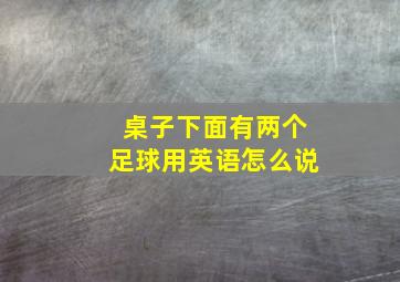 桌子下面有两个足球用英语怎么说