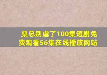 桑总别虐了100集短剧免费观看56集在线播放网站