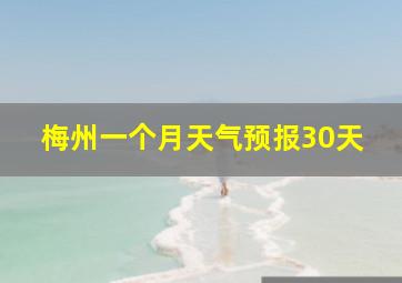 梅州一个月天气预报30天