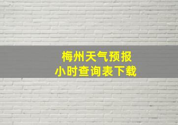 梅州天气预报小时查询表下载